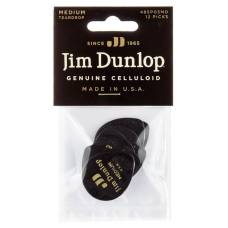 Медіатори Dunlop 485P03MD Genuine Celluloid Teardrop Black Medium Player's Pack (12 шт.)