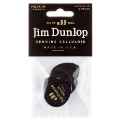 Медіатори Dunlop 485P03MD Genuine Celluloid Teardrop Black Medium Player's Pack (12 шт.)