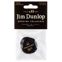 Медіатори Dunlop 485P03TH Genuine Celluloid Teardrop Black Thin Player's Pack (12 шт.)