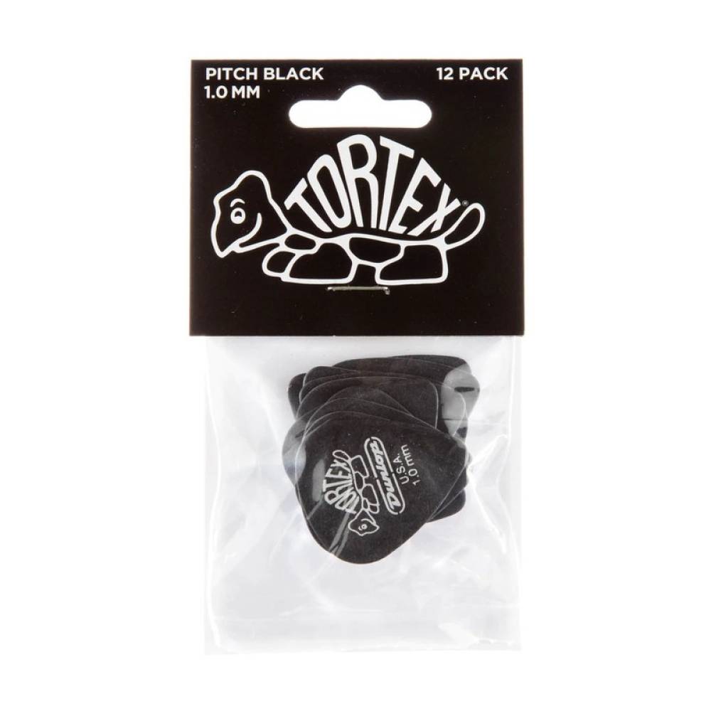 Медіатори Dunlop 488P1.0 Tortex Pitch Black Standart Guitar Pick 1.0 mm (12 шт.)