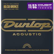 Струны для акустической гитары Dunlop DAB1152 Bronze 80/20 Medium Light 11/52