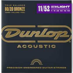 Струны для акустической гитары Dunlop DAB1152 Bronze 80/20 Medium Light 11/52