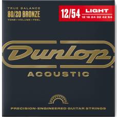 Струны для акустической гитары Dunlop DAB1254 Bronze 80/20 Light 12/54