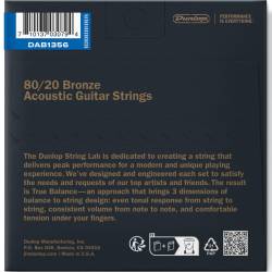 Струни для акустичної гітари Dunlop DAB1356 Bronze 80/20 Medium 13/56