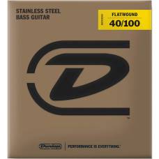 Струни для бас-гітари Dunlop DBFS40100 Stainless Steel Flatwound Light 40/100