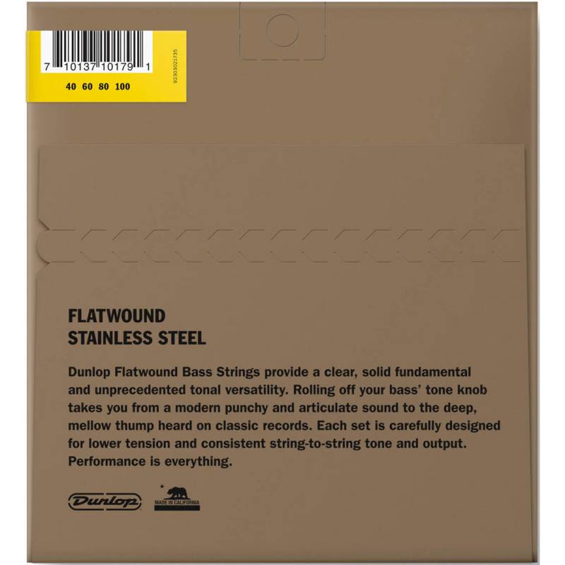 Струны для бас-гитары Dunlop DBFS40100 Stainless Steel Flatwound Light 40/100