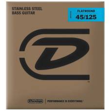 Струни для бас-гітари Dunlop DBFS45125 Stainless Steel Flatwound Medium 5-Strings 45/125