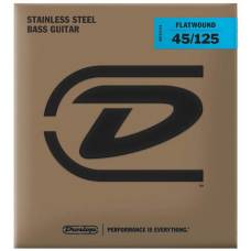 Струны для бас-гитары Dunlop DBFS45125 Stainless Steel Flatwound Medium 5-Strings 45/125