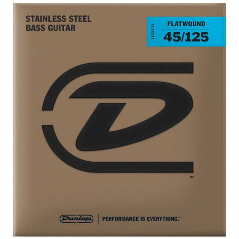 Струны для бас-гитары Dunlop DBFS45125 Stainless Steel Flatwound Medium 5-Strings 45/125