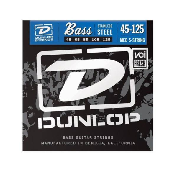 Струни для бас-гітари Dunlop DBS45125 Stainless Steel Light 45/125