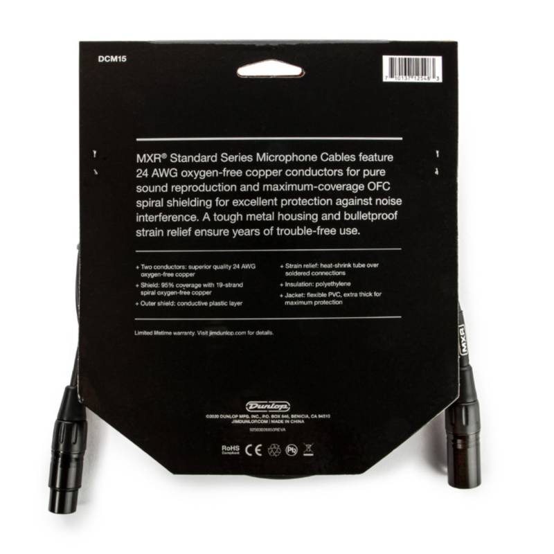 Кабель микрофонный Dunlop MXR DCM15 Microphone Cable 4,5м (15ft)