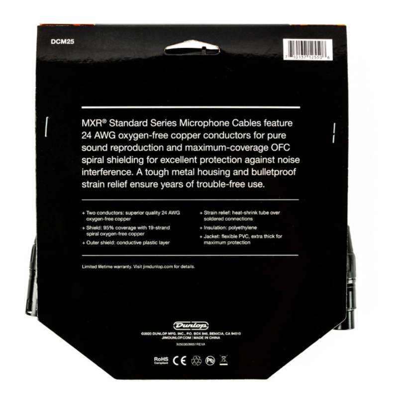 Кабель микрофонный Dunlop MXR DCM25 Microphone Cable 7,5м (25ft)