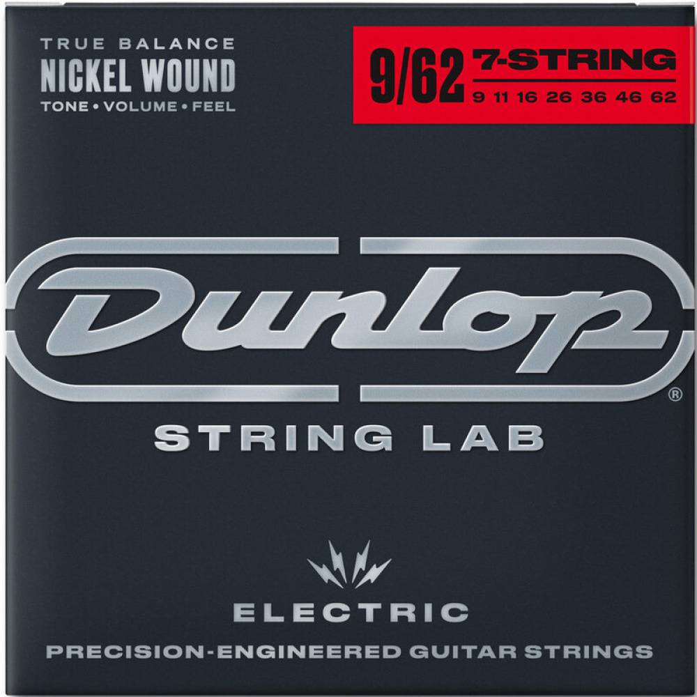 Струни для електрогітари Dunlop DEN0962 Light Nickel Plated Steel 7 Strings 9/62