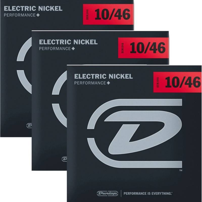 Струни для електрогітари Dunlop DEN1046-3P Medium Nickel Plated Steel 10/46