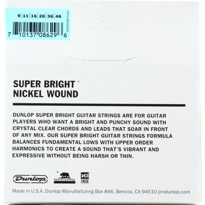 Струны для электрогитары Dunlop DESBN0946 Super Bright Light/Heavy 9/46