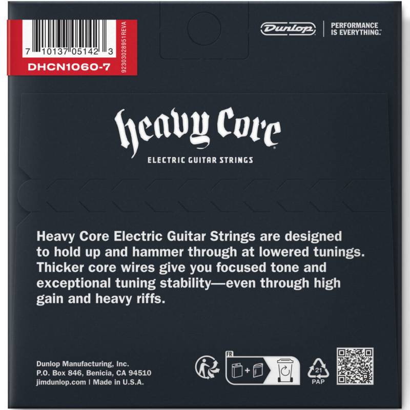 Струны для электрогитары Dunlop DHCN1060-7 Heavy Core 7 String 10/60