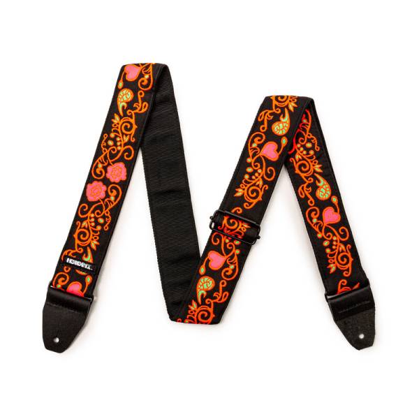 Ремінь для гітари DUNLOP JIMI HENDRIX BLACKLIGHT MONTEREY ORANGE STRAP