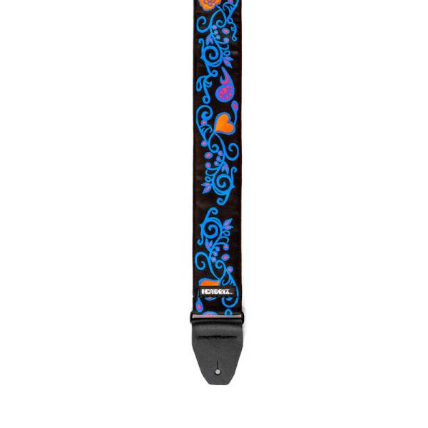 Ремінь для гітари DUNLOP JIMI HENDRIX BLACKLIGHT MONTEREY BLUE STRAP