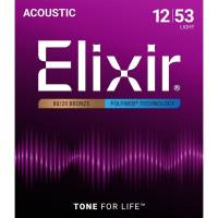 Струны для акустической гитары Elixir 11050 Polyweb 80/20 Bronze Light 12/53
