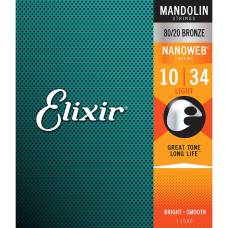 Струны для мандолины Elixir 11500 80/20 Bronze Nanoweb Light 10/34