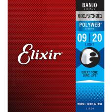 Струны для банджо Elixir 11600 Polyweb Nickel Plated Steel Light 9/20
