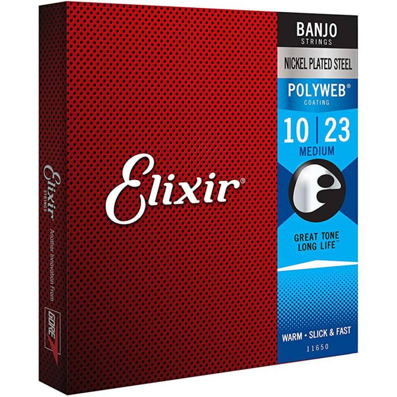 Струни для банджо Elixir 11650 Polyweb Nickel Plated Steel Medium 10/23