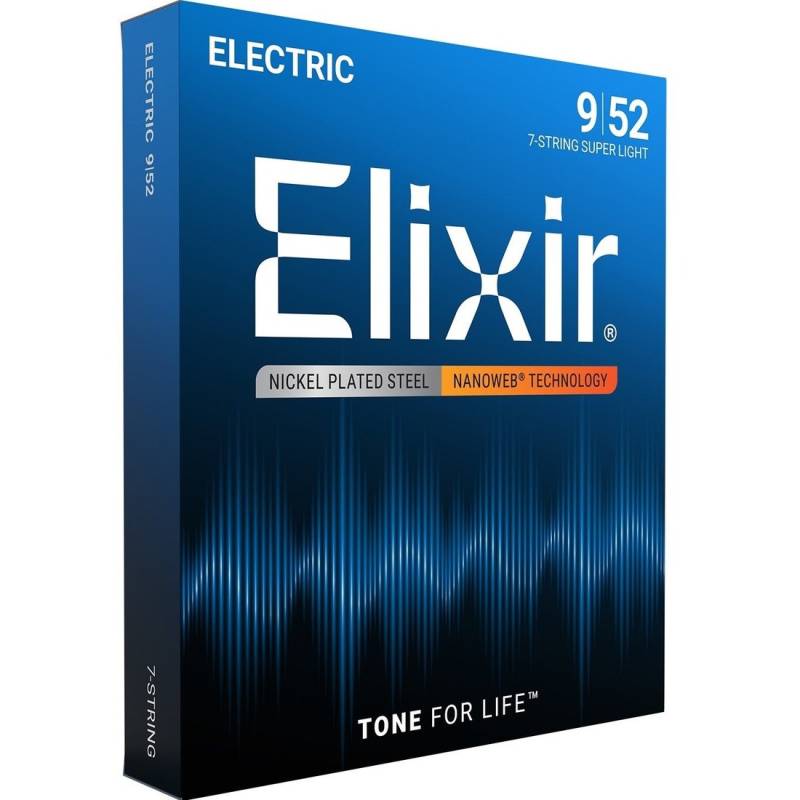 Струны для электрогитары Elixir 12007 Nanoweb Nickel Plated Steel 7-String Super Light 9/52