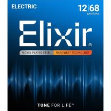 Струны для электрогитары Elixir 12302 Nanoweb Nickel Plated Steel Baritone 12/68