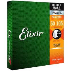 Струны для бас-гитары Elixir 14702 Nanoweb Coated Stainless Steel Medium 4-String 50/105 Струны для бас-гитары Elixir 14702 Nanoweb Coated Stainless Steel Medium 4-String 50/105