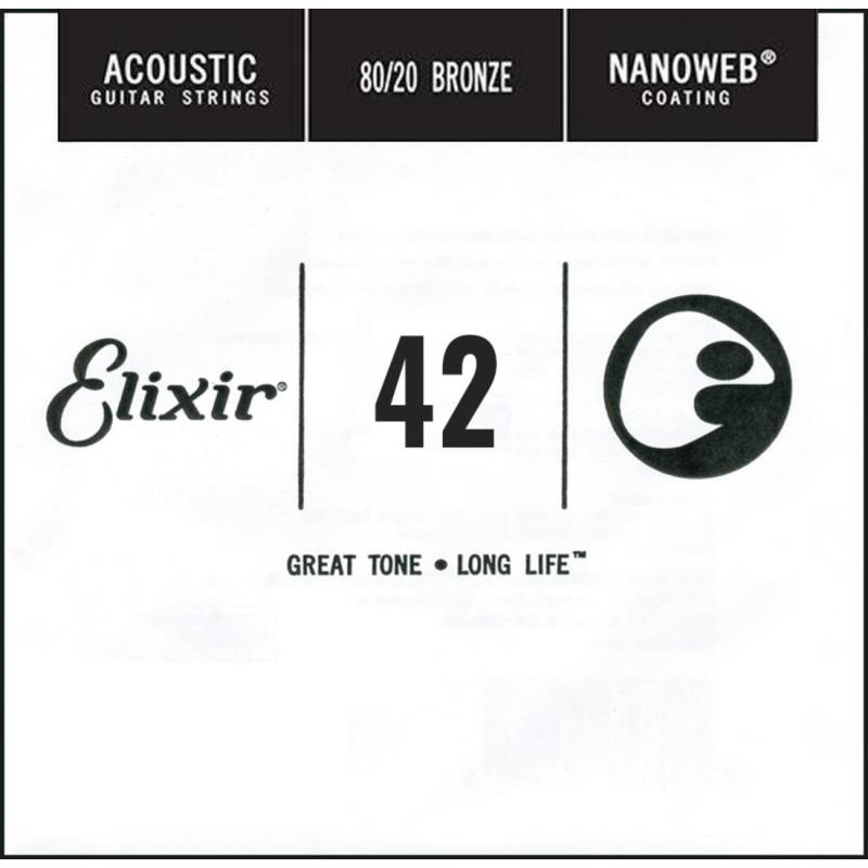 Струна Elixir 15142 Nanoweb 80/20 Bronze .042
