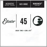 Струна Elixir 15145 Nanoweb 80/20 Bronze .045
