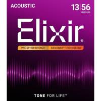 Струны для акустической гитары Elixir 16102 Nanoweb Phosphor Bronze Medium 13/56