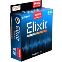 Струны для электрогитары Elixir 3 Pack 16540 Nanoweb Nickel Plated Steel Super Light 9/42