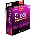 Струны для акустической гитары Elixir 3 Pack 16545 Nanoweb Phosphor Bronze Light 12/53