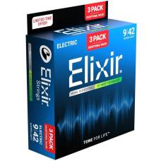 Струны для электрогитары Elixir 3 Pack 16550 Optiweb Nickel Plated Steel Super Light 9/42