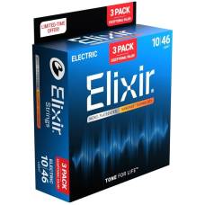 Струни для електрогітари Elixir 3 Pack 16567 Nanoweb Nickel Plated Steel Light 10/46