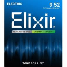 Струни для електрогітари Elixir 19007 Optiweb Nickel Plated Steel 7-String Super Light 9/52
