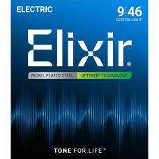 Струни для електрогітари Elixir 19027 Optiweb Nickel Plated Steel Custom Light 9/46