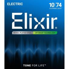 Струны для электрогитары Elixir 19062 Optiweb Nickel Plated Steel 8-String Light 10/74