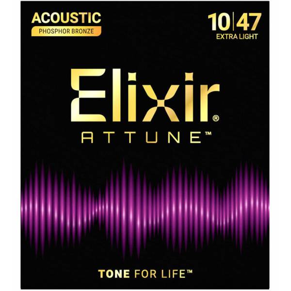 Струны для акустической гитары Elixir 21002 Attune Phosphor Bronze Acoustic Extra Light 10/47