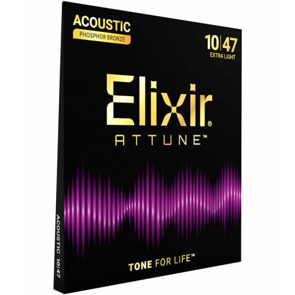 Струны для акустической гитары Elixir 21002 Attune Phosphor Bronze Acoustic Extra Light 10/47