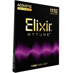 Струни для акустичної гітари Elixir 21027 Attune Phosphor Bronze Acoustic Custom Light 11/52