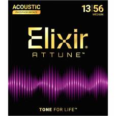 Струны для акустической гитары Elixir 21102 Attune Phosphor Bronze Acoustic Medium 13/56