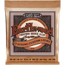 Струни для акустичної гітари Ernie Ball 2152 Earthwood Phosphor Bronze 12-String Light 10/48