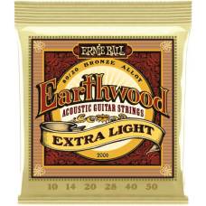 Струны для акустической гитары Ernie Ball 2006 Earthwood 80/20 Bronze Extra Light 10/50