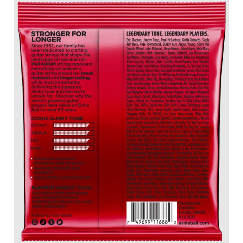 Струны для электрогитары Ernie Ball 2016 Paradigm Slinky 11/52