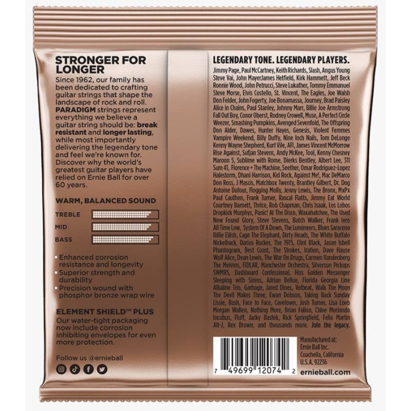 Струны для акустической гитары Ernie Ball 2074 Paradigm Medium Phosphor Bronze 13/56