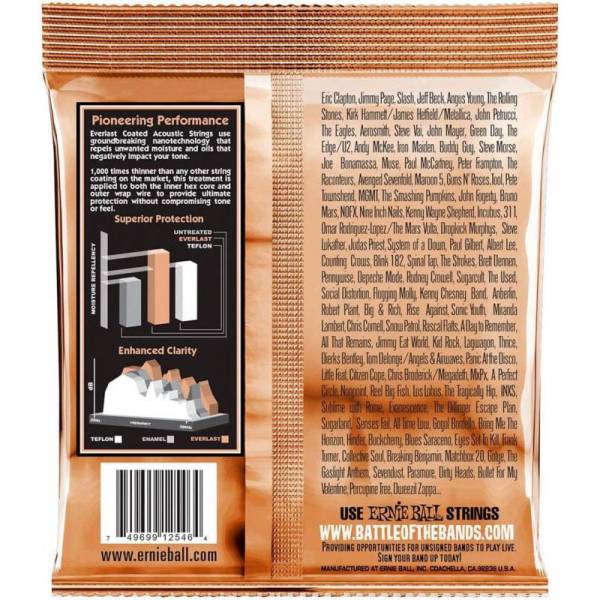 Струни для акустичної гітари Ernie Ball 2546 Everlast Medium Phosphor Bronze 12/54