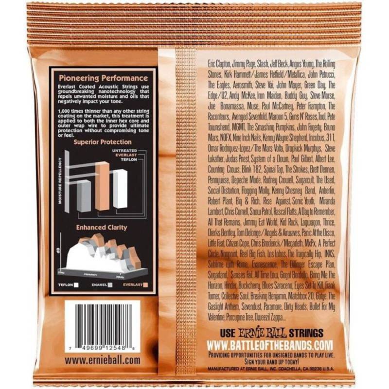 Струны для акустической гитары Ernie Ball 2548 Everlast Light Phosphor Bronze 11/52