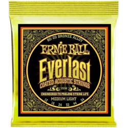 Струни для акустичної гітари Ernie Ball 2556 Everlast 80/20 Bronze Medium Light 12/54